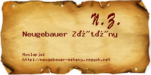 Neugebauer Zétény névjegykártya